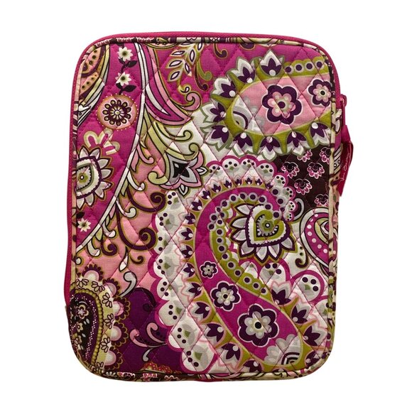 Vera Bradley Women’s Multi Quilted Paisley Floral Zip Laptop Tablet Sleeve Case - Picture 3 of 5